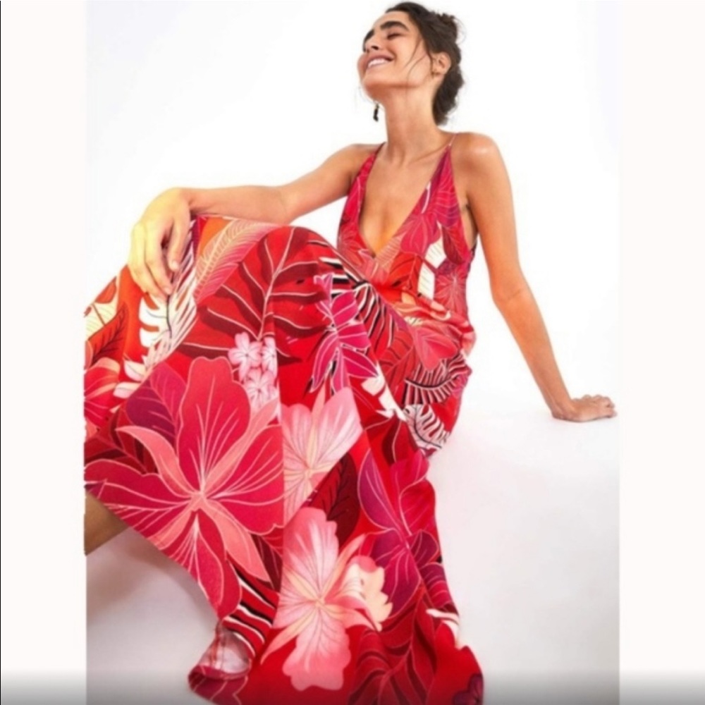 Farm Rio Philipa tropical palm printed maxi dress